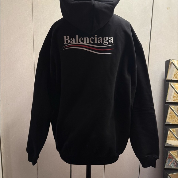 Balenciaga Unisex Small  Black Hoodie with Logo - Picture 4 of 9